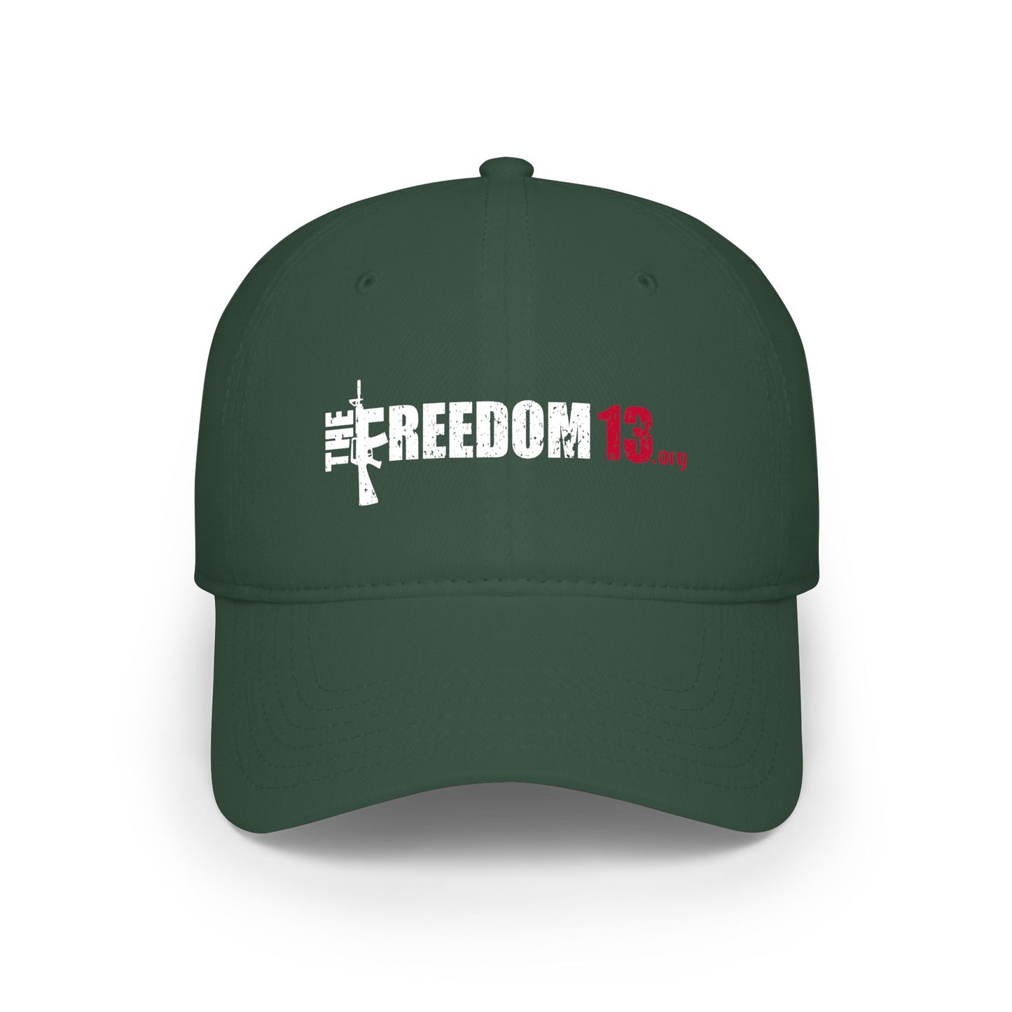Low Profile Cap — 'The Freedom 13' Distressed Logo Baseball Hat dark color options