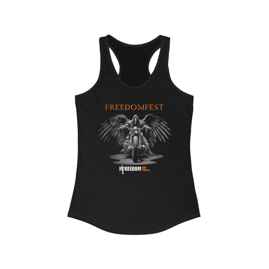 Freedomfest Women's Racerback Motorcycle Tank Top, Biker Tank, Perfect for Rides and Casual Outings, Gift for Bikers & athletes