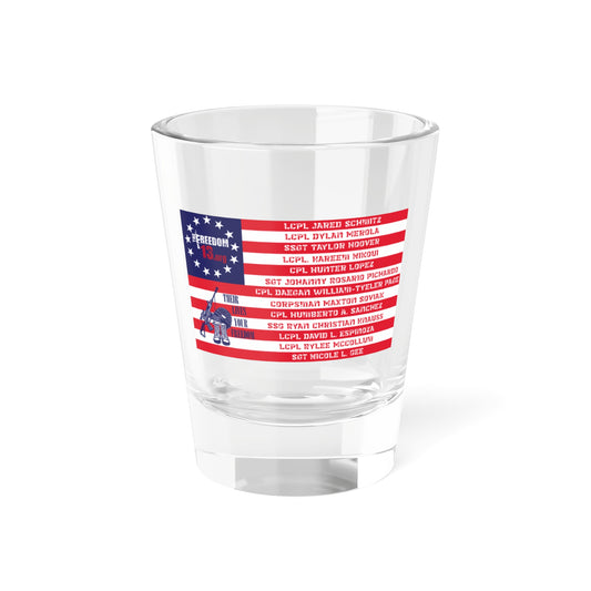 Shot Glass, 1.5oz 13 Heroes Flag  w website