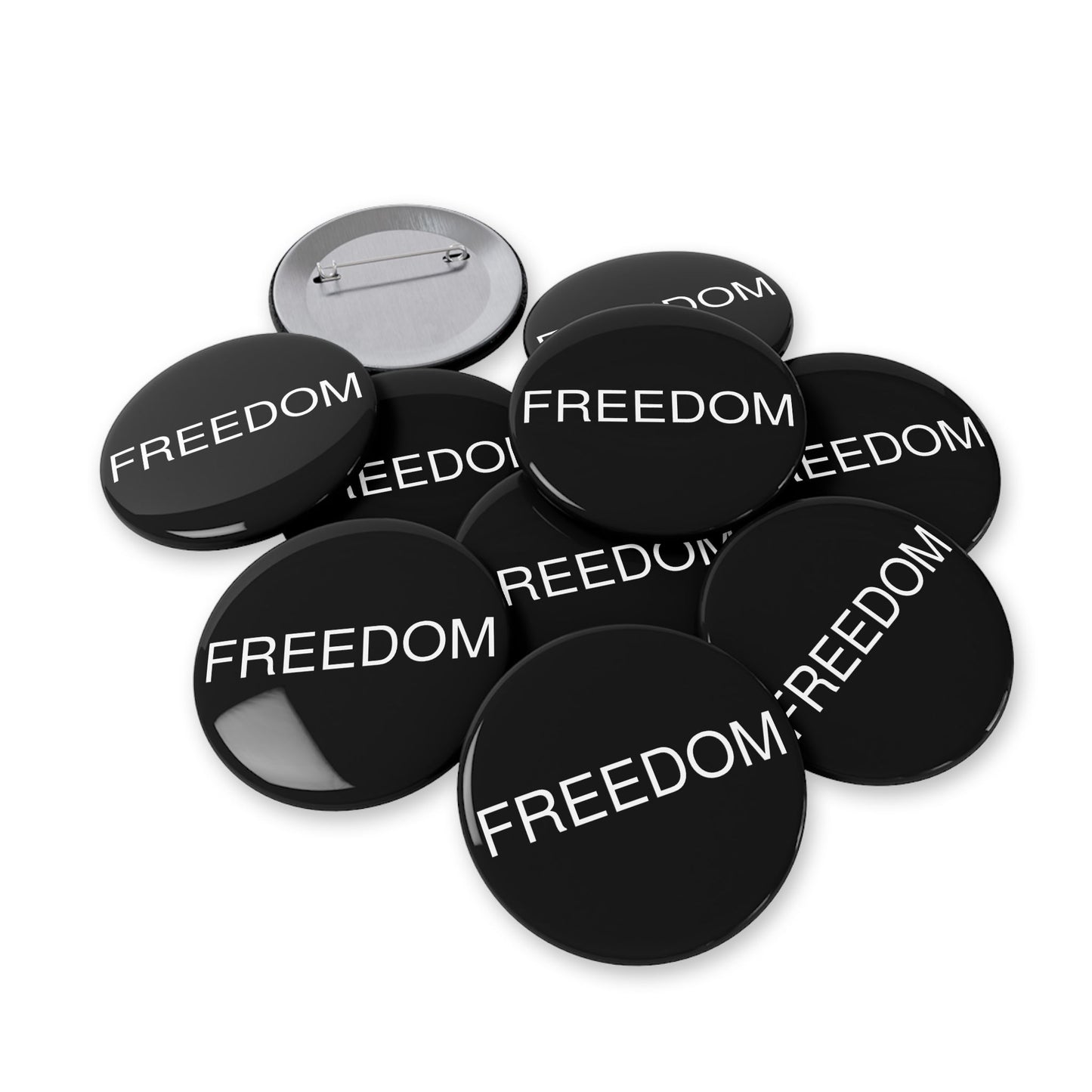 Dark Freedom Round Pins - Customizable Enamel Badges, Vintage Accessories, Ideal for Gifts, Celebrations, Statement Jewelry, Denim Flair