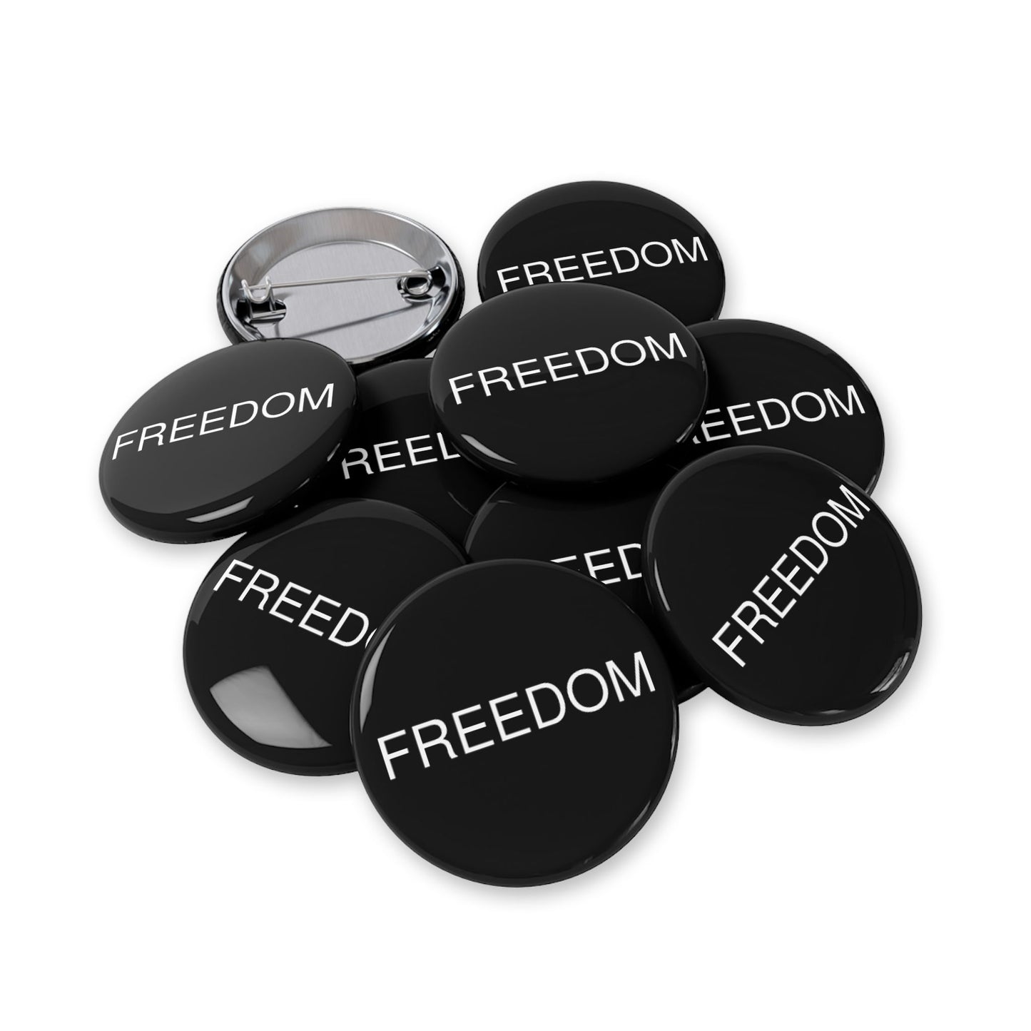 Dark Freedom Round Pins - Customizable Enamel Badges, Vintage Accessories, Ideal for Gifts, Celebrations, Statement Jewelry, Denim Flair