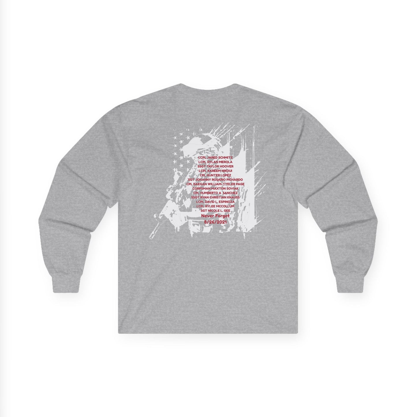 Unisex Long Sleeve Darker Tee with all 13 names on back