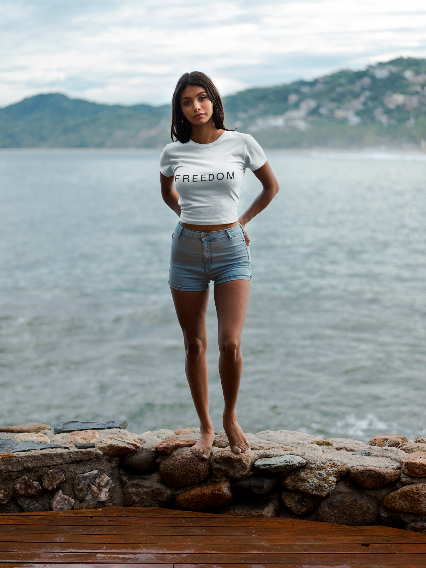 Patriotic Freedom Crop Tee | Stylish Women’s Top for Memorial Day, 4th of July, Casual Wear, Gift Ideas