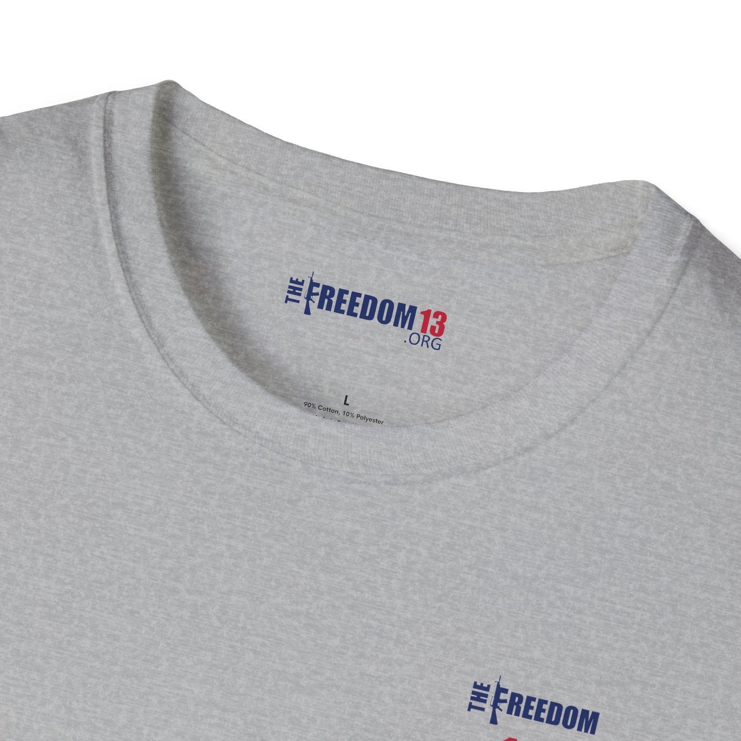 Smaller logo Unisex Freedom Graphic Tee, Softstyle Casual Shirt for Everyday Wear, Perfect for Independence Day, Fundraising Events, or Casual Outings