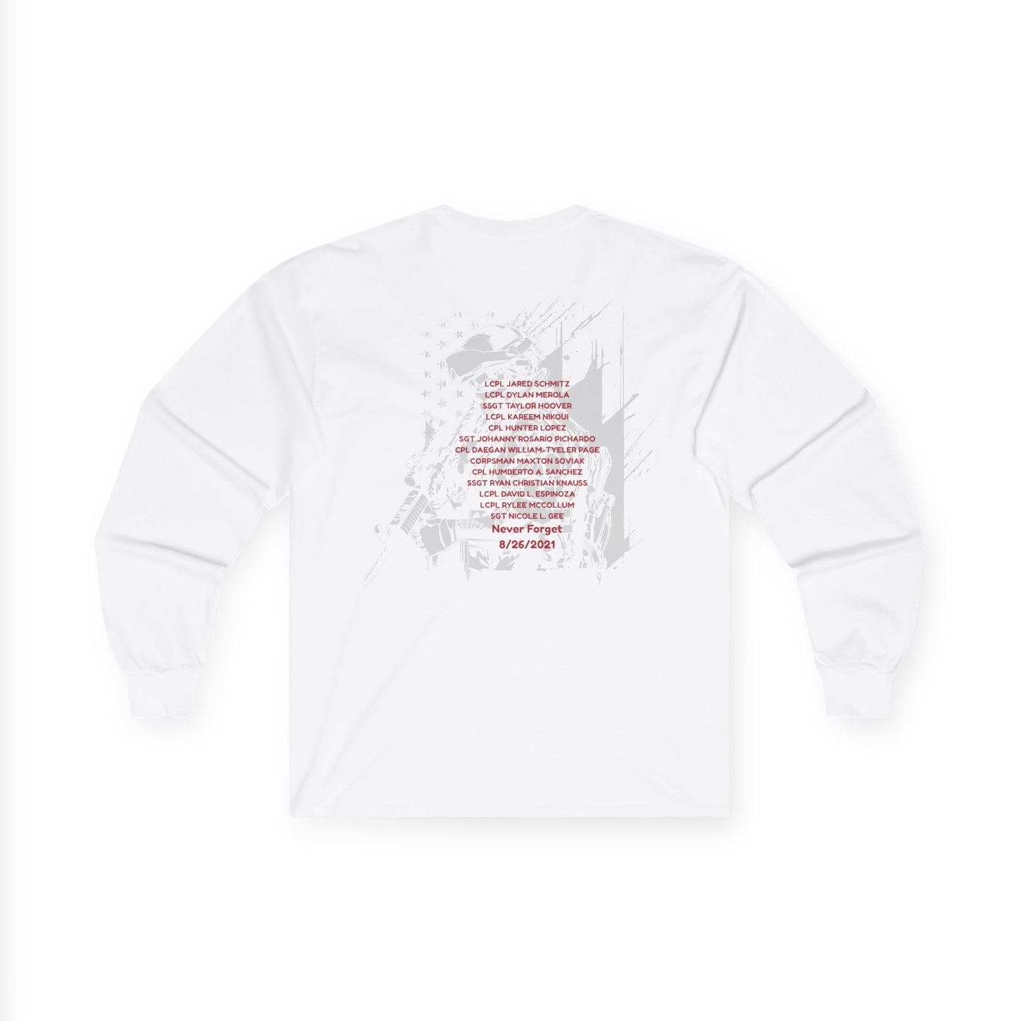 Unisex Long Sleeve Tee with all 13 names on back