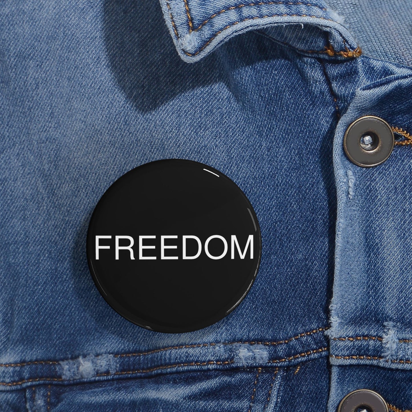 Dark Freedom Round Pins - Customizable Enamel Badges, Vintage Accessories, Ideal for Gifts, Celebrations, Statement Jewelry, Denim Flair