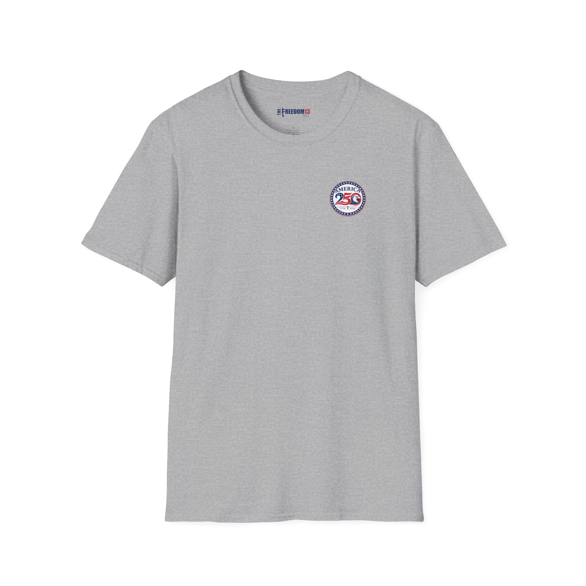 America 250 Faith Family Freedom T-Shirt — American Flag Heart Patriotic Tee