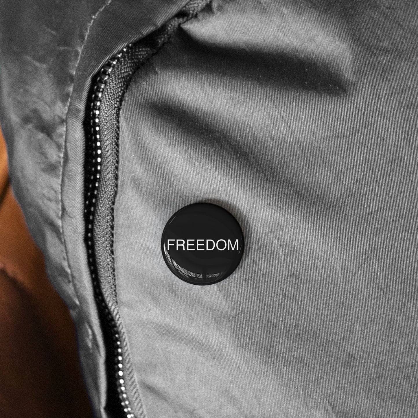 Dark Freedom Round Pins - Customizable Enamel Badges, Vintage Accessories, Ideal for Gifts, Celebrations, Statement Jewelry, Denim Flair