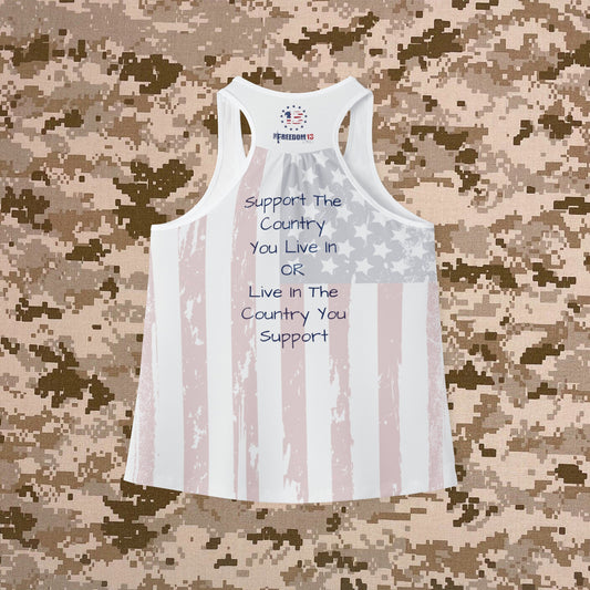 Women's Tank Top Support The Country You Live In w Flag