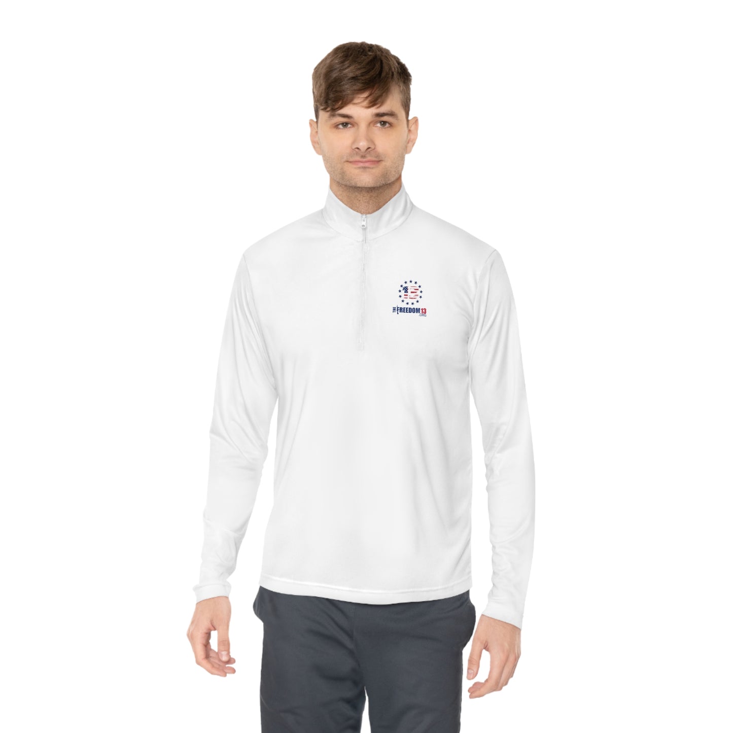 Unisex Quarter-Zip Pullover simple white