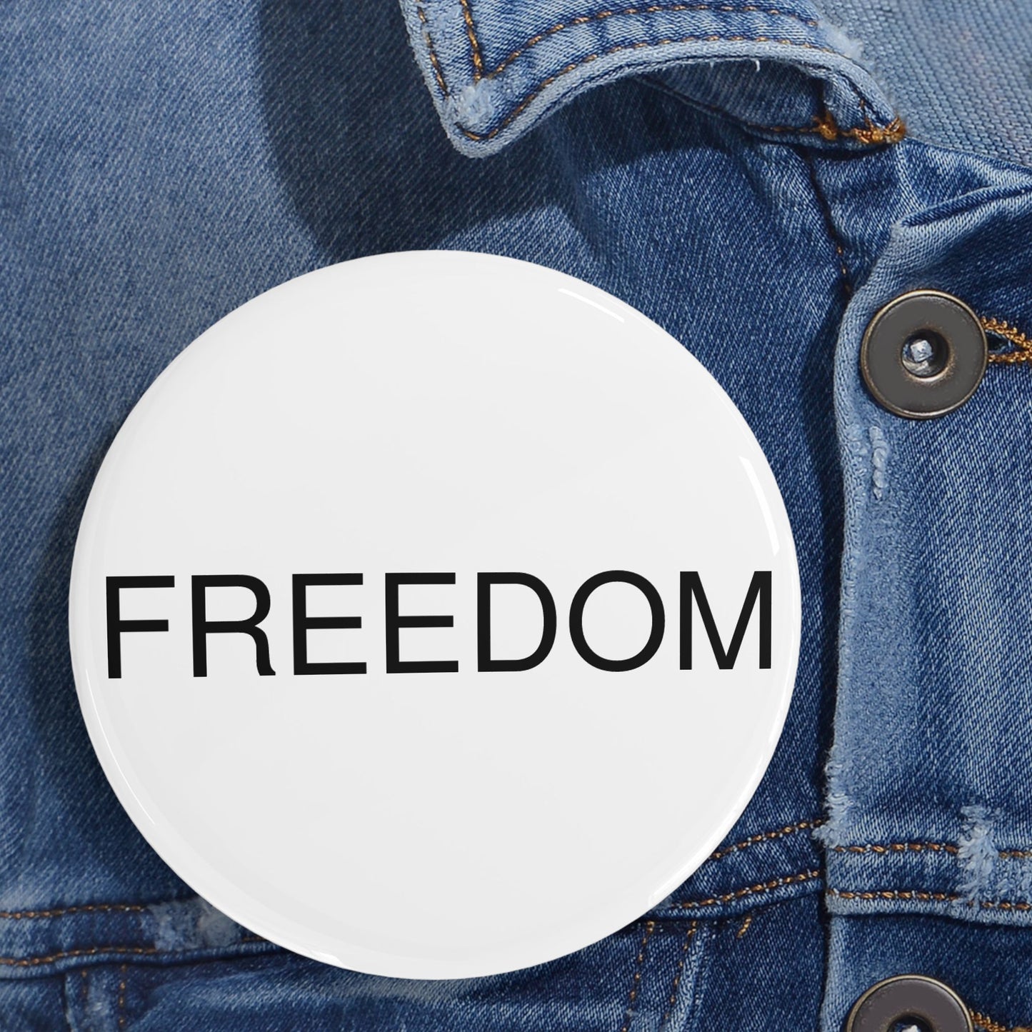 Freedom Round Pins - Customizable Enamel Badges, Vintage Accessories, Ideal for Gifts, Celebrations, Statement Jewelry, Denim Flair