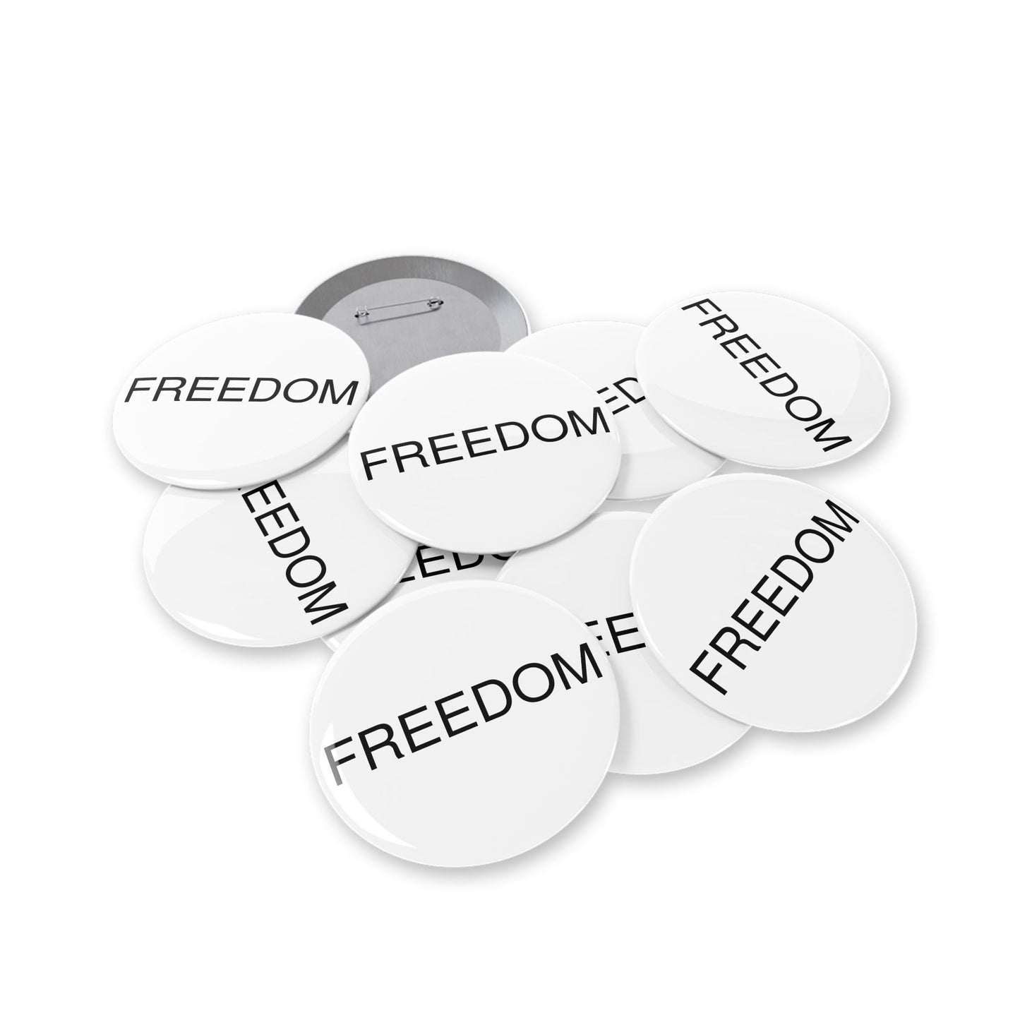 Freedom Round Pins - Customizable Enamel Badges, Vintage Accessories, Ideal for Gifts, Celebrations, Statement Jewelry, Denim Flair