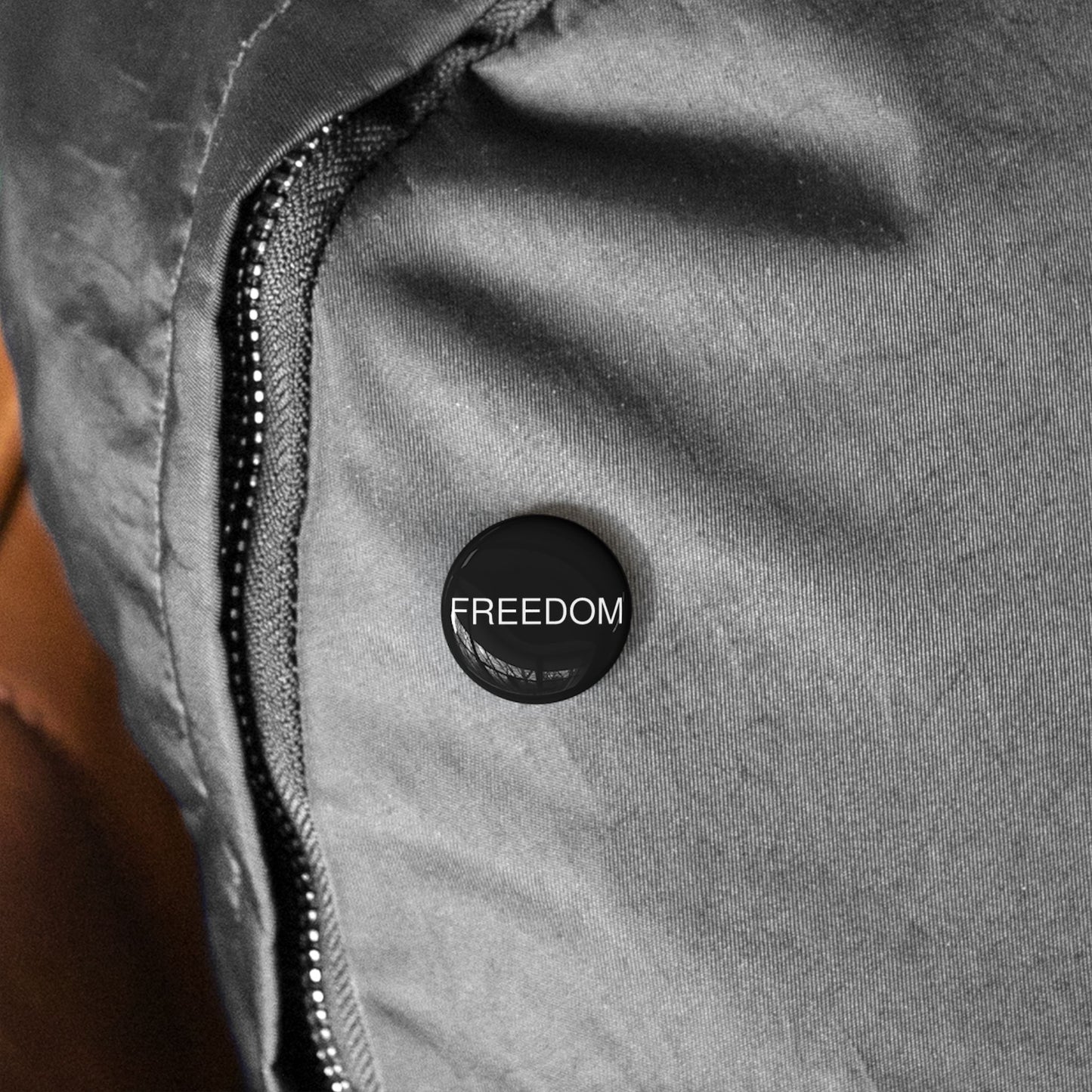 Dark Freedom Round Pins - Customizable Enamel Badges, Vintage Accessories, Ideal for Gifts, Celebrations, Statement Jewelry, Denim Flair