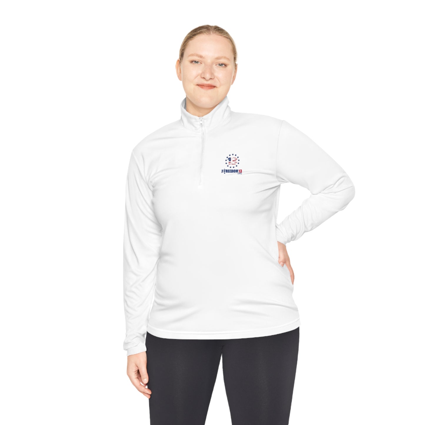 Unisex Quarter-Zip Pullover simple white