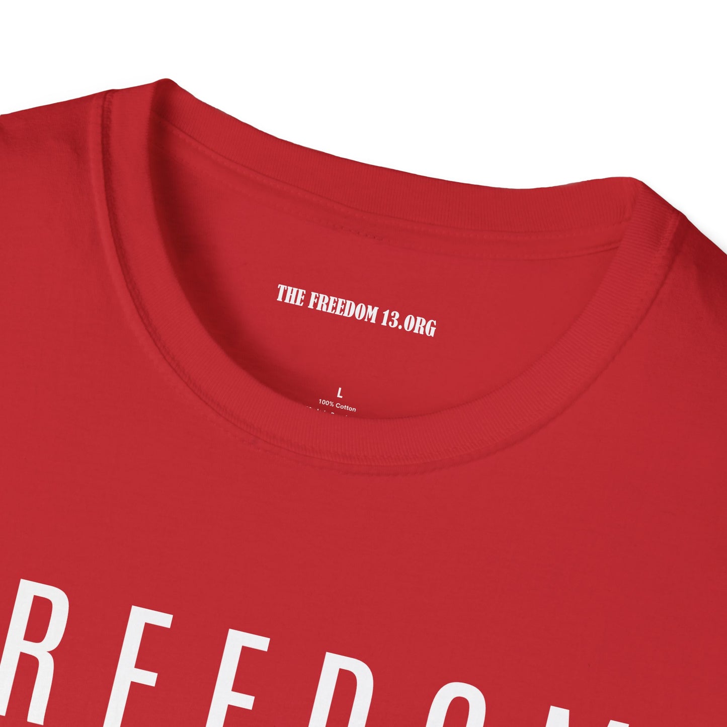 Red Freedom Unisex Softstyle T-Shirt | Casual Wear, Independence Day, Freedom Celebration, Comfortable Tee, Gift for Him/Her