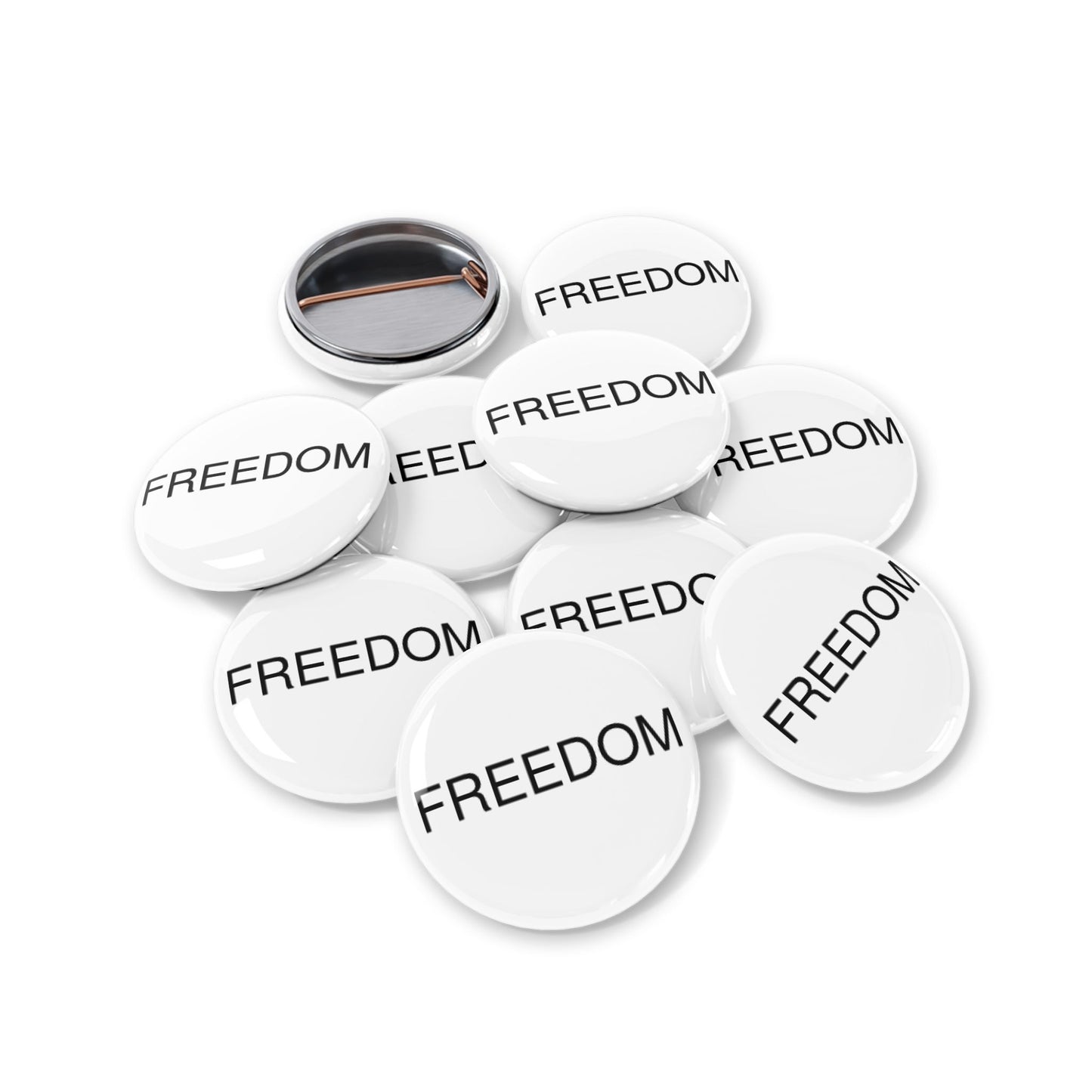 Freedom Round Pins - Customizable Enamel Badges, Vintage Accessories, Ideal for Gifts, Celebrations, Statement Jewelry, Denim Flair