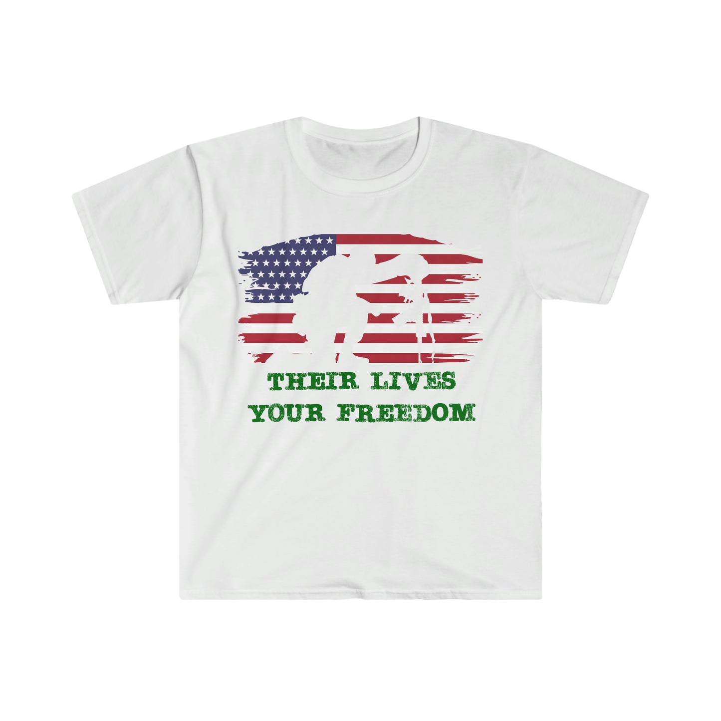 Unisex Softstyle T-Shirt Patriot Collection bent knee on white