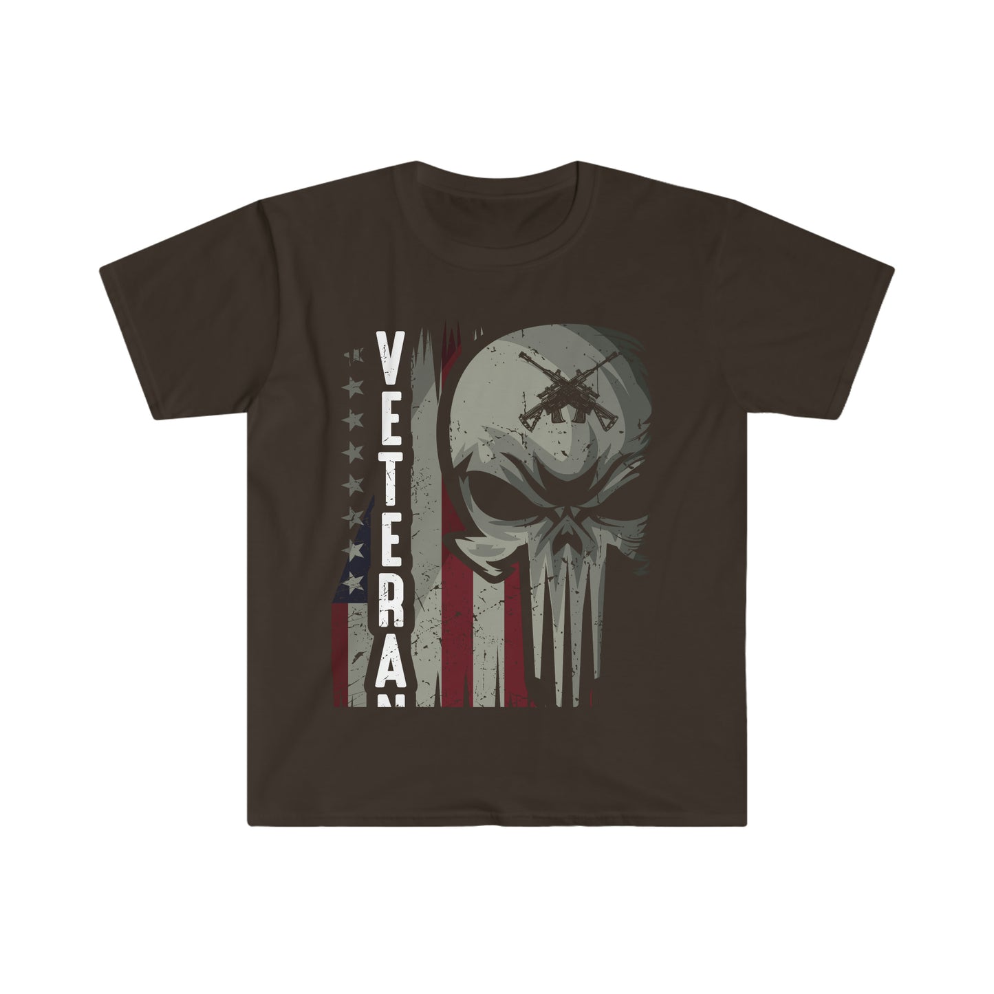 Unisex Softstyle T-Shirt Patriot Collection "veteran skull" multiple dark