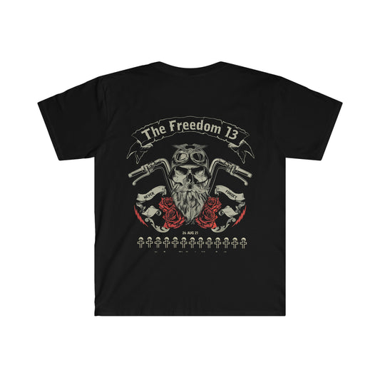 Unisex Softstyle T-Shirt Patriot Collection "bearded biker" multiple dark