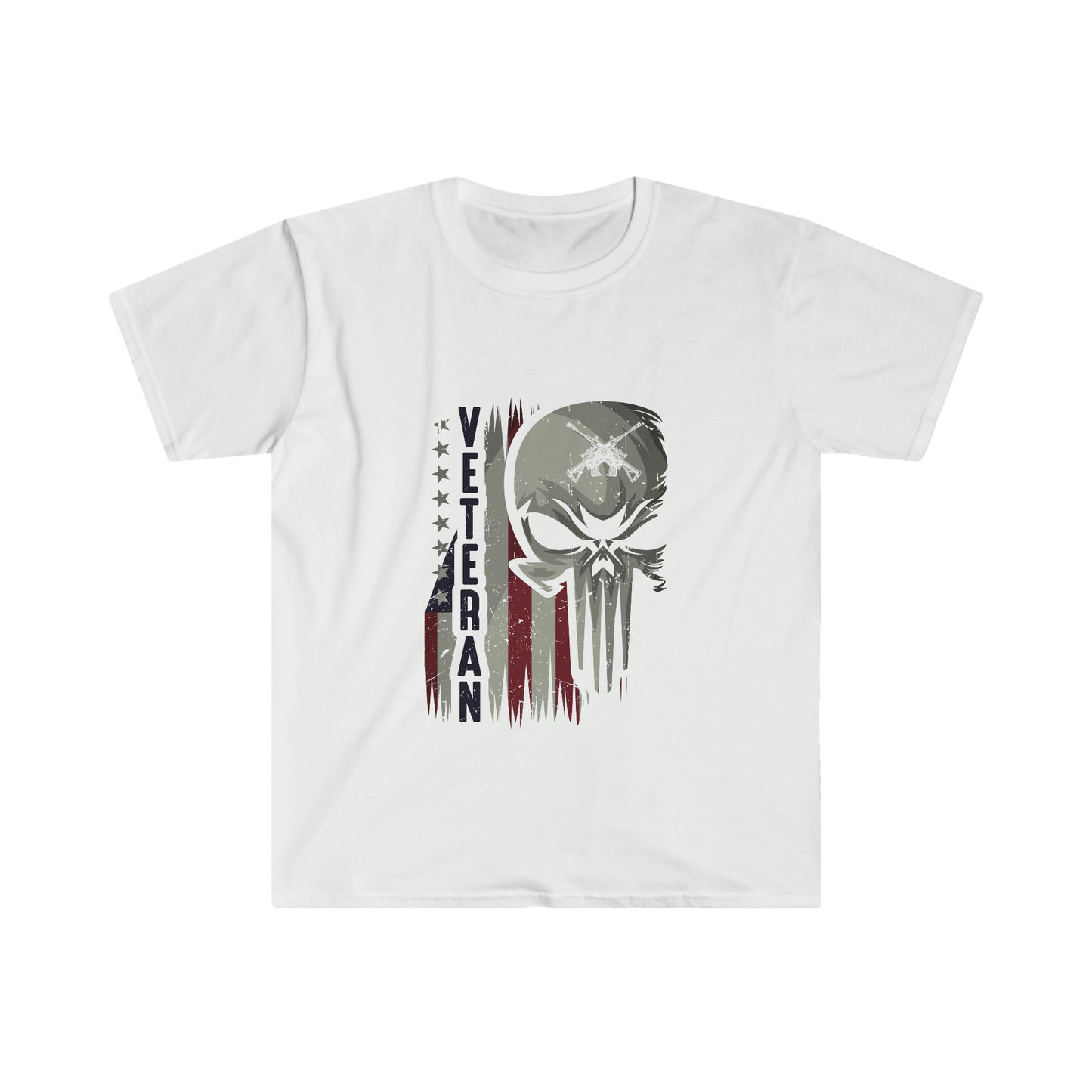 Unisex Softstyle T-Shirt Patriot Collection "veteran skull" light