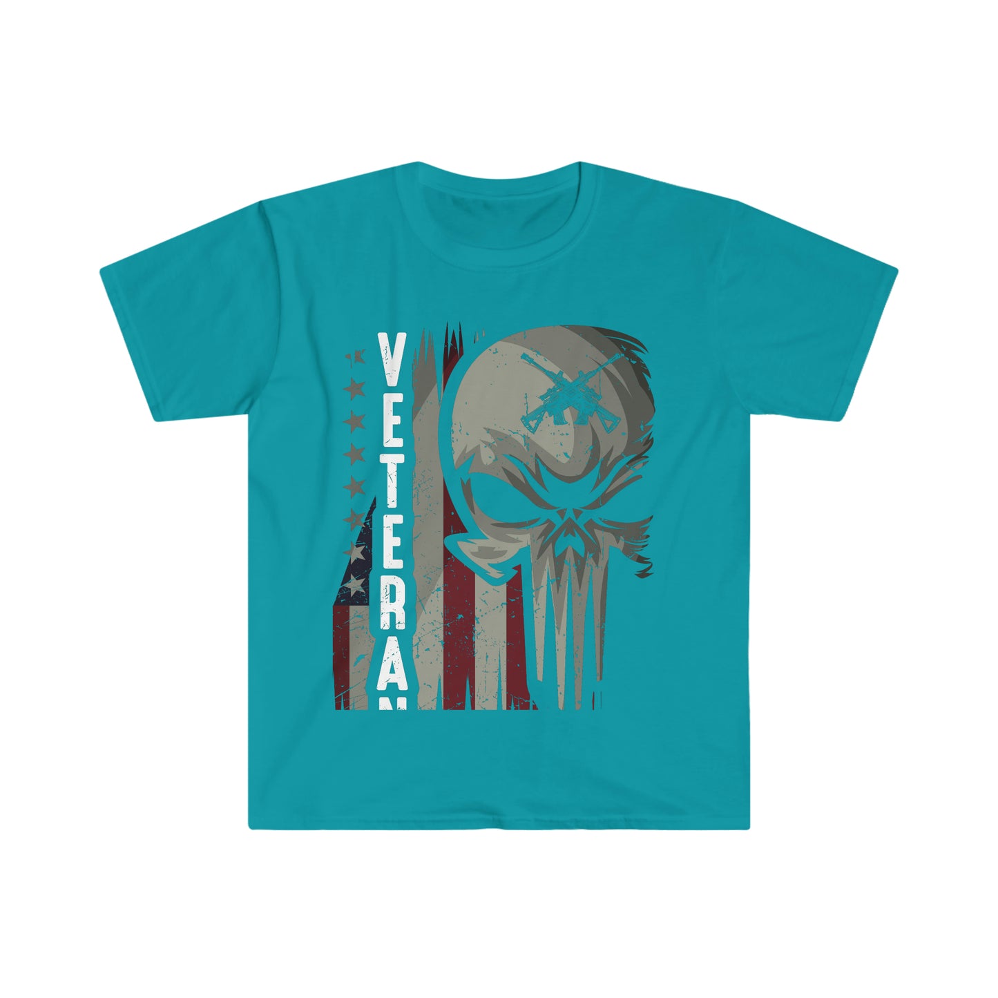 Unisex Softstyle T-Shirt Patriot Collection "veteran skull" multiple dark