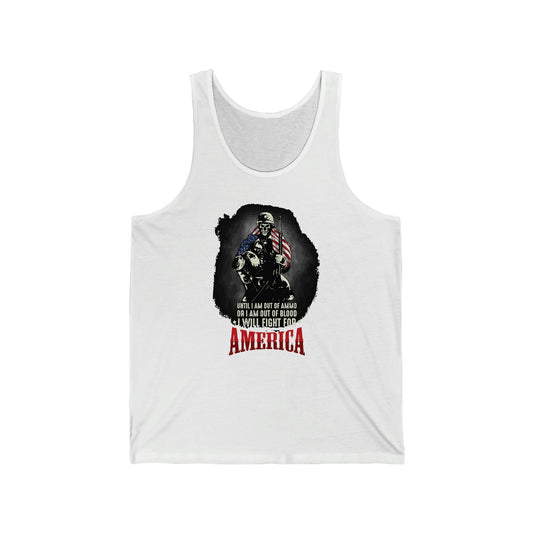 Unisex Jersey Tank Patriot Collection I will fight on white