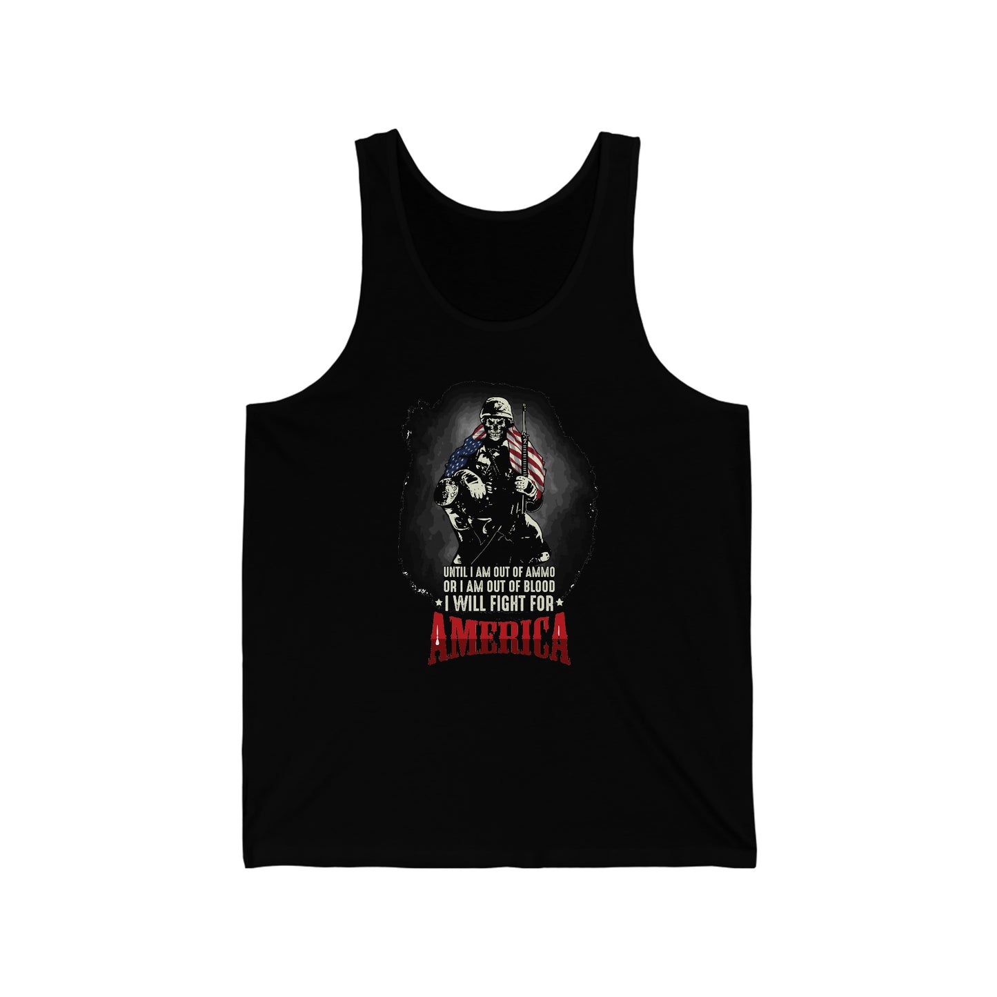 Unisex Jersey Tank Patriot Collection I will fight on black