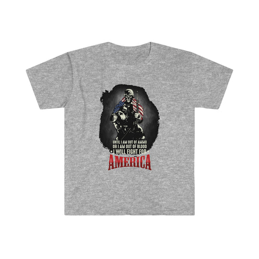 Unisex Softstyle T-Shirt Patriot Collection I will fight on multiple dark