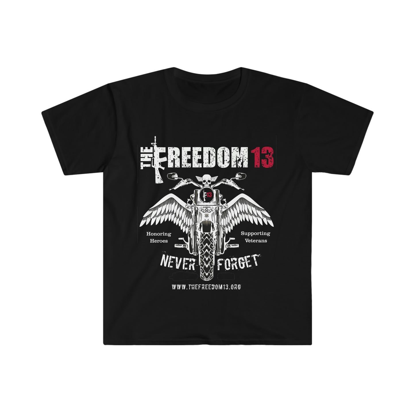 Unisex Softstyle T-Shirt Patriotic & Biker Collection "Angel Biker" dark